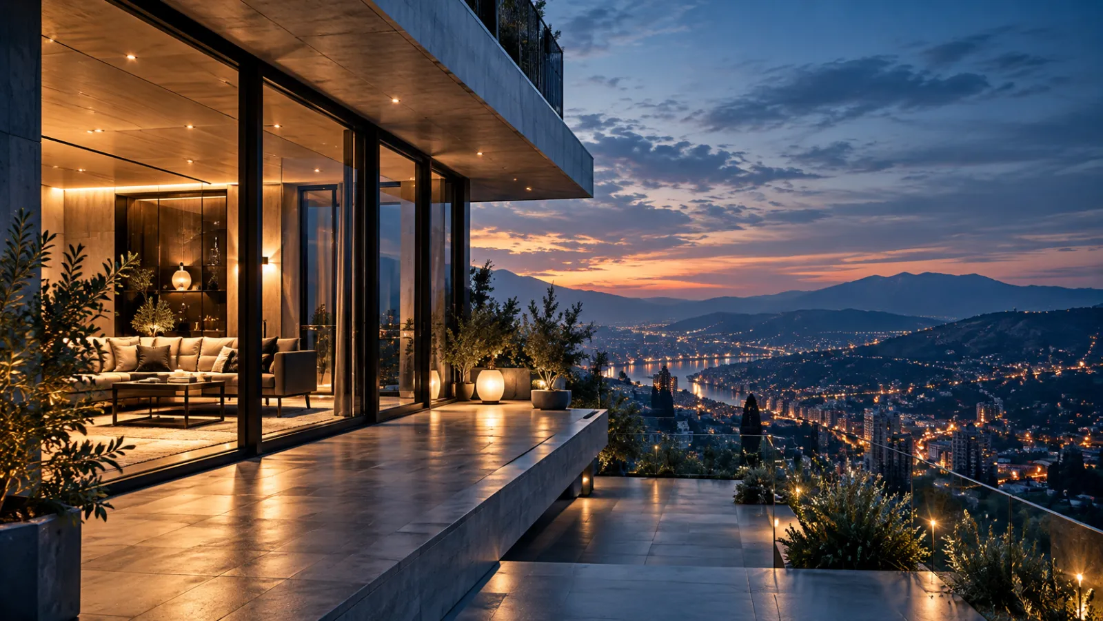 Project photo (villa, evening)